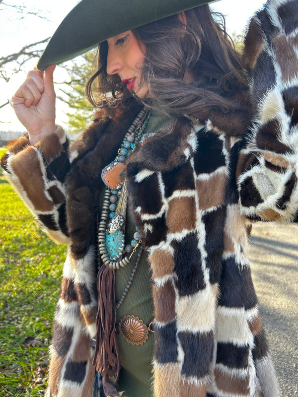 Ladies | Color Block | Fur | Coat
