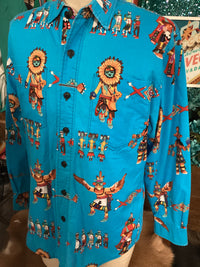 Western Shirt | Kachina  |Teal