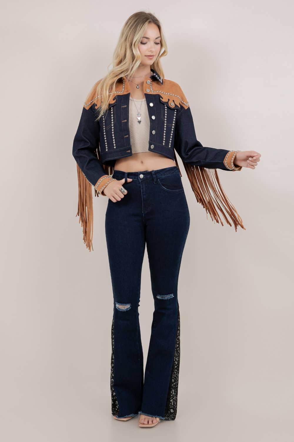 Ladies | Fringe | Studded | Jacket