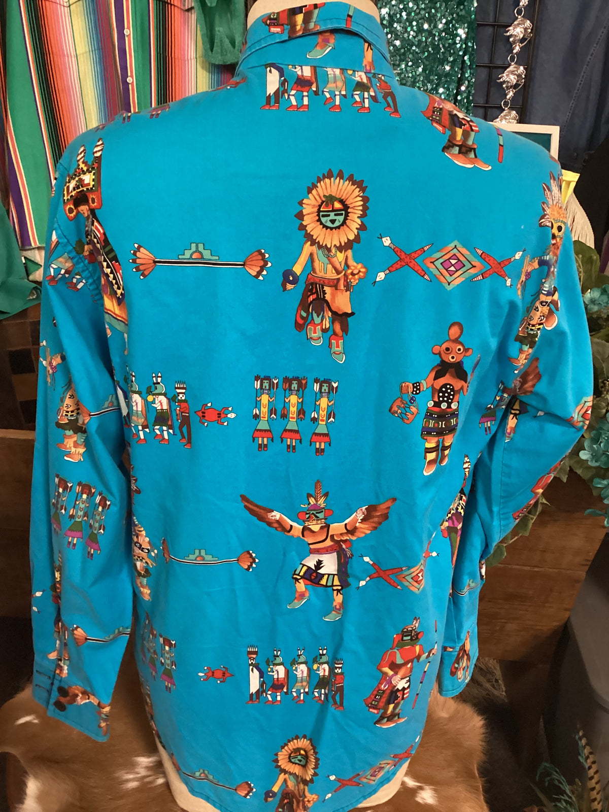 Western Shirt | Kachina  |Teal