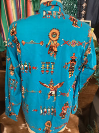 Western Shirt | Kachina  |Teal