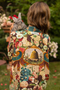 Kimono |Market of Stars| Stay Gold Opera Duster Kimono Robe w/ Rabbits Flowers & Bees
