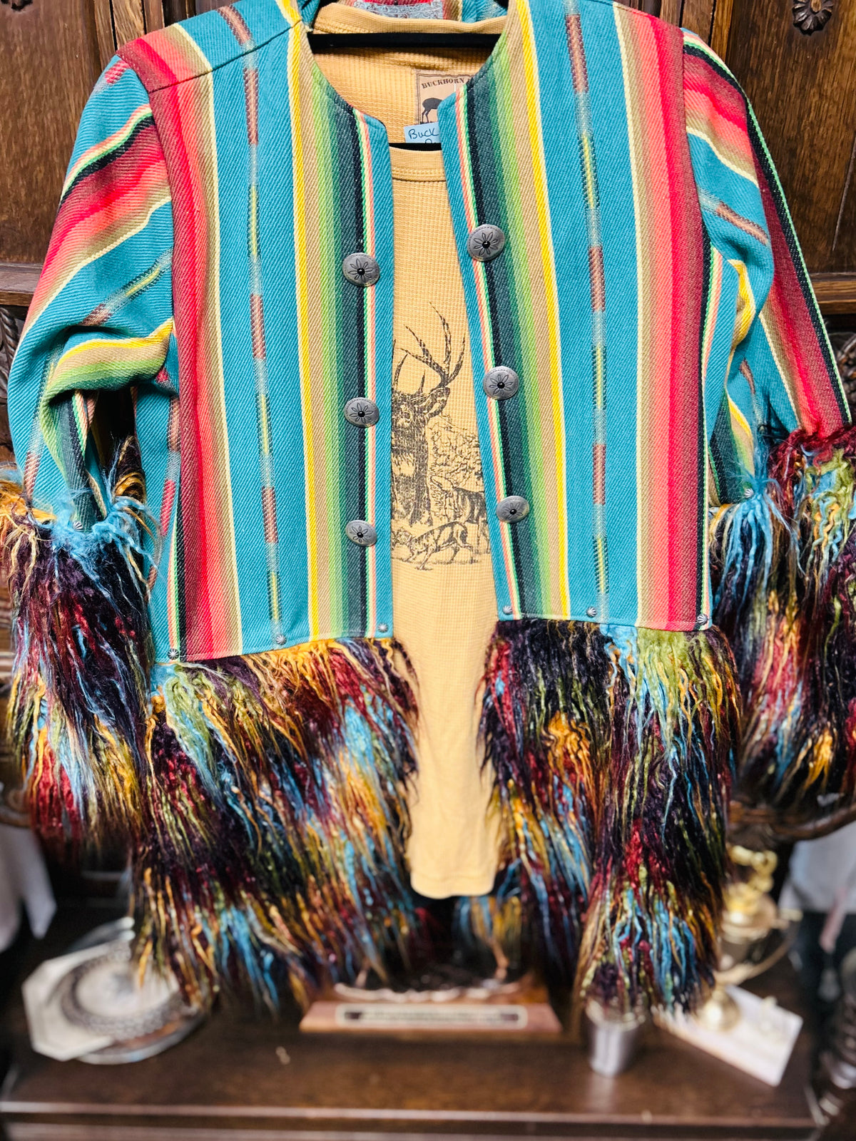 Serape Jacket|Faux Fur