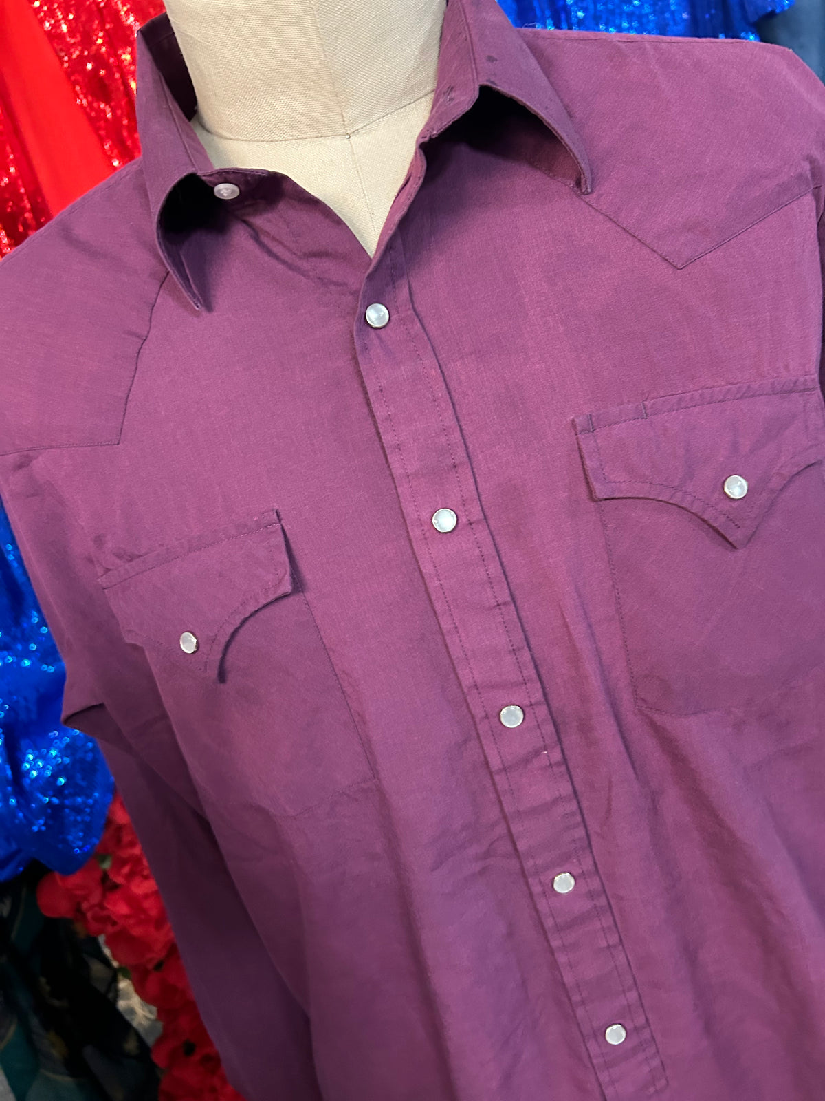 Vintage Shirt| Western | Berry