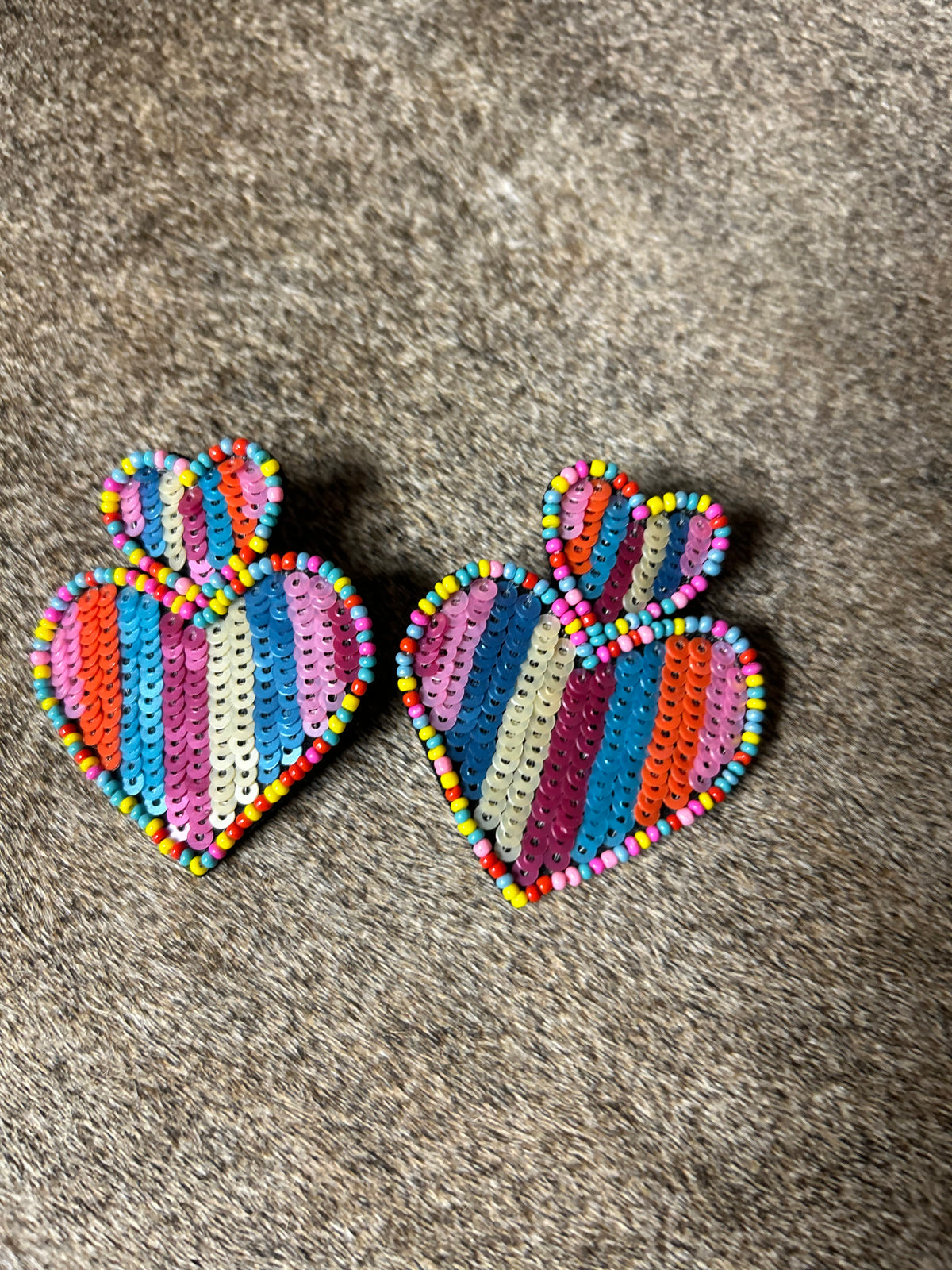 Earrings | Heart| Beaded