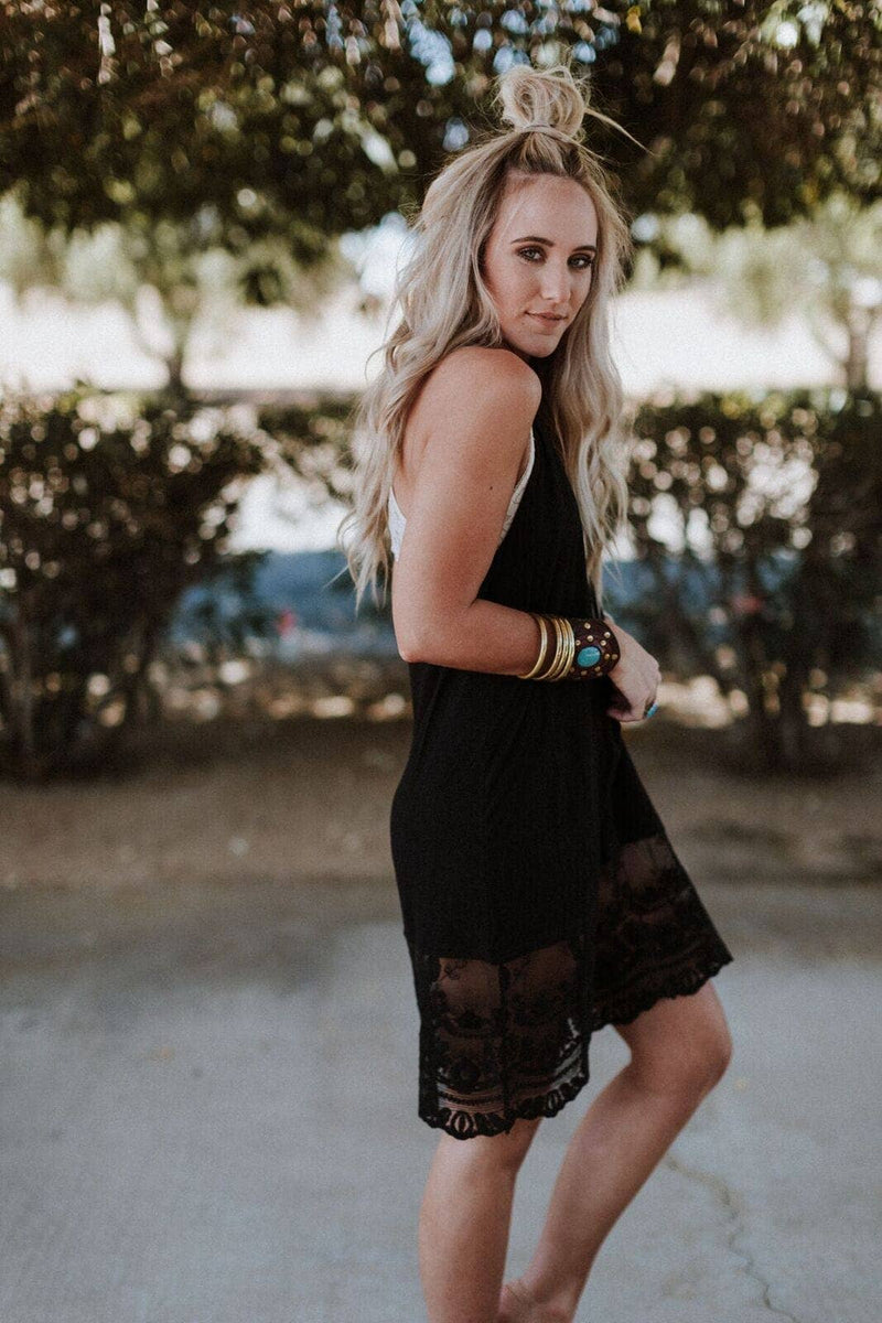 Lace | Slip Dress | Black