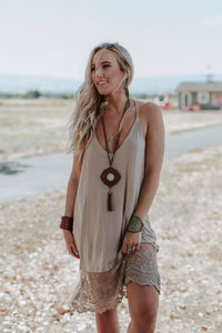 Lace | Slip Dress | Mocha