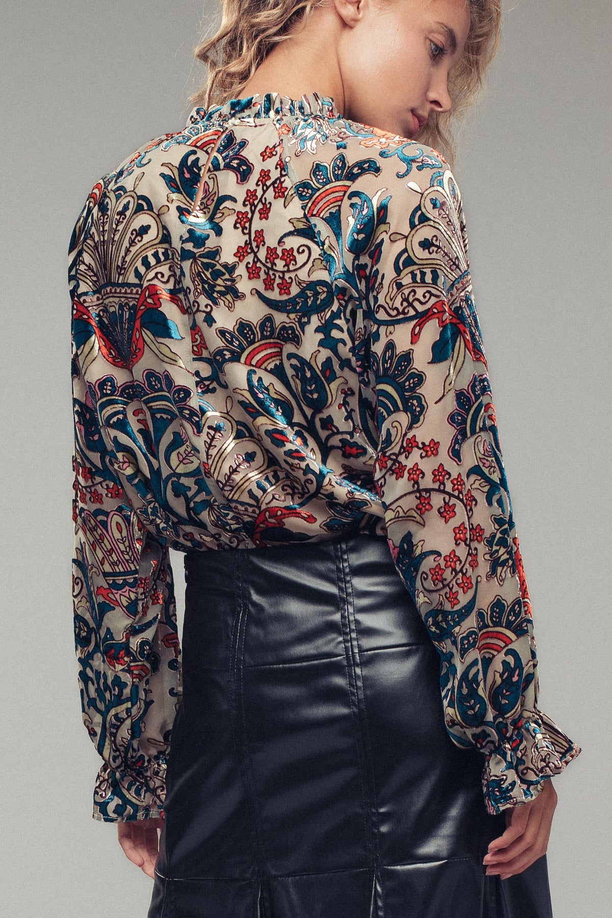 Ladies | Smocked | Blouse | Velvet