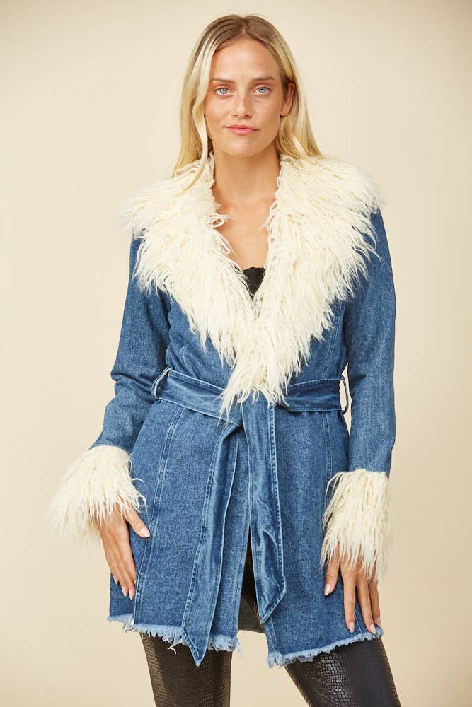 Faux Fur | Denim | Coat | Ladies