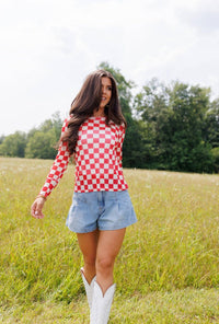 Mesh Top | Red Checkerboard | Mesh Top
