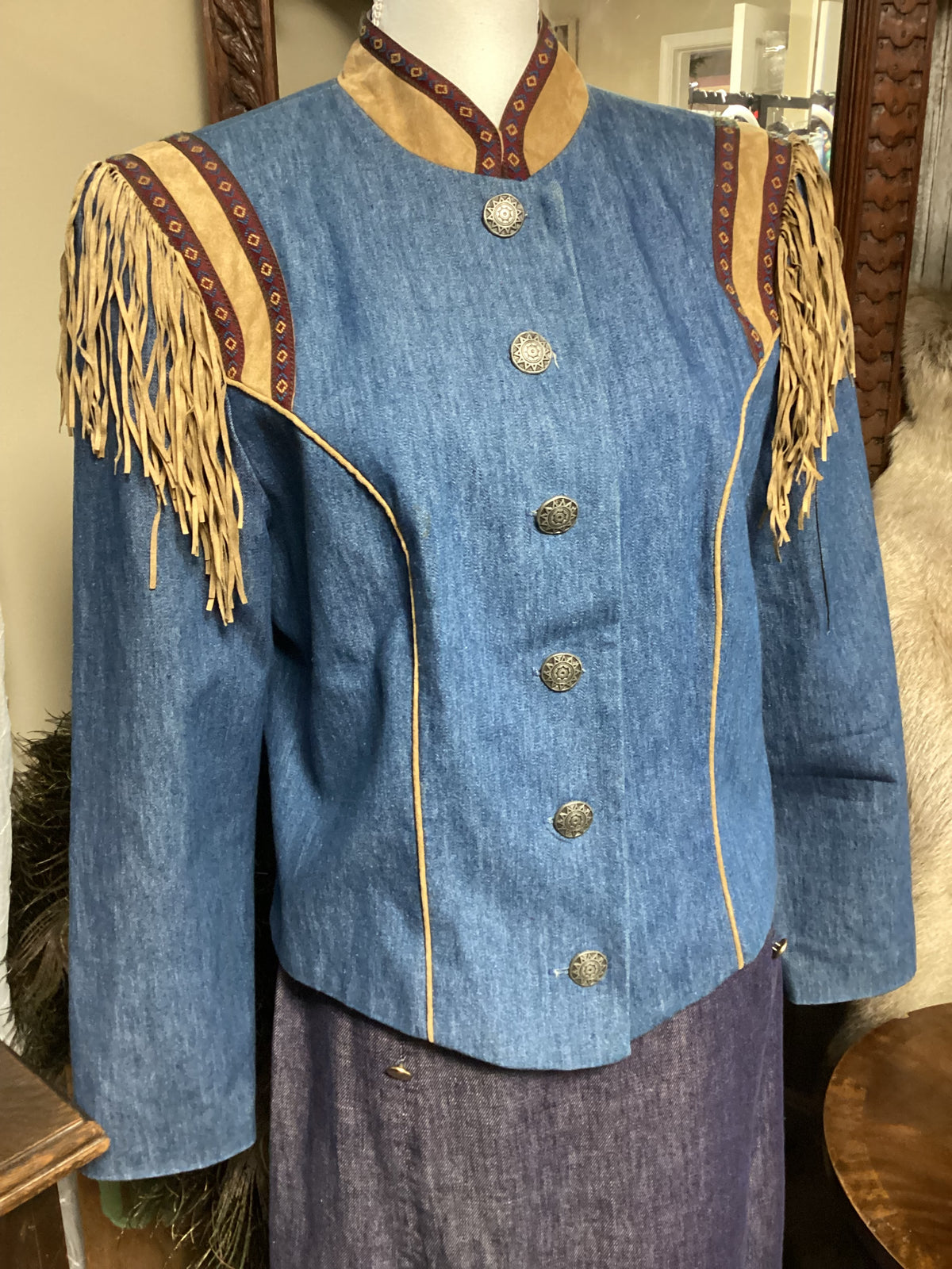 Vintage Denim Jacket | Fringe| Sharon Young