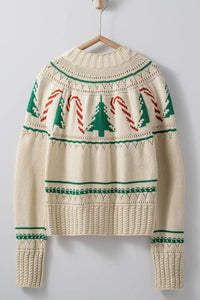 Sweater| Holiday Candy Cane Knit Cardigan