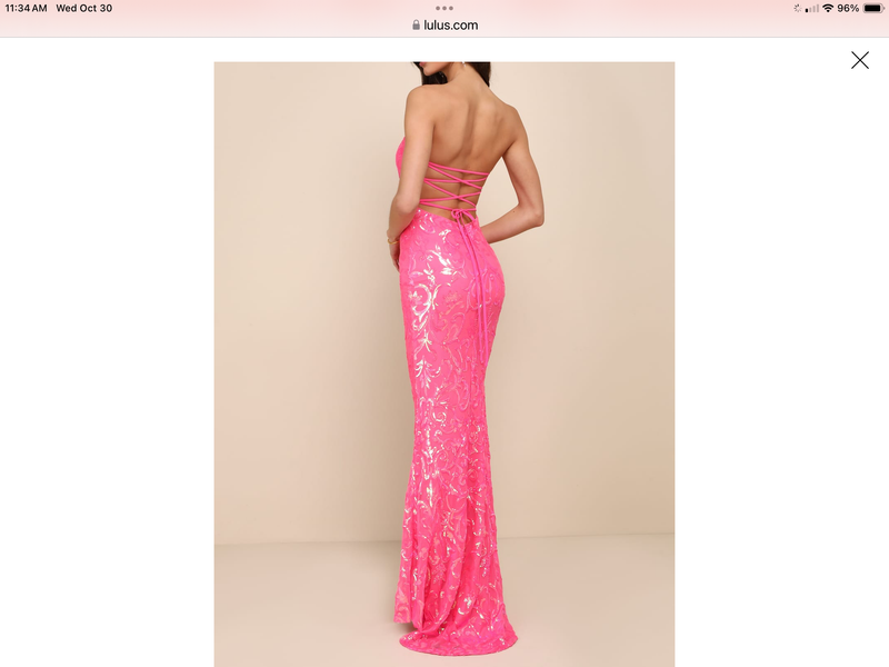 Ladies Dress| Long | Pink Sequin
