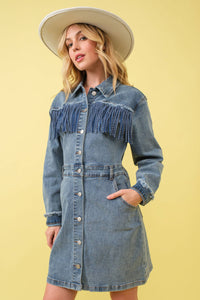 Fringe Western Denim Dress