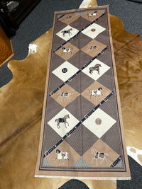 Ladies Scarf| Navy & Tan| Equestrian