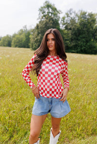 Mesh Top | Red Checkerboard | Mesh Top
