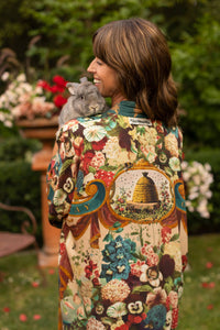 Kimono |Market of Stars| Stay Gold Opera Duster Kimono Robe w/ Rabbits Flowers & Bees