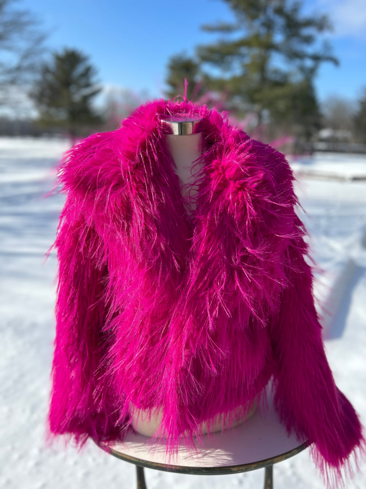 Ladies Coat| Fushia| Faux Fur