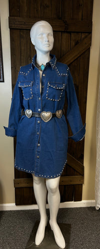 Ladies Dress| Denim| Studs