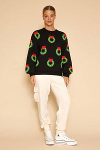 Ladies | Wreath | Holiday | Sweater