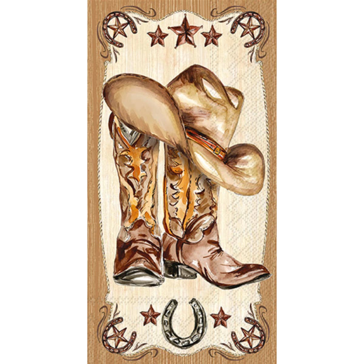Paper Guest Towels Pack/20 Western Leather Boots