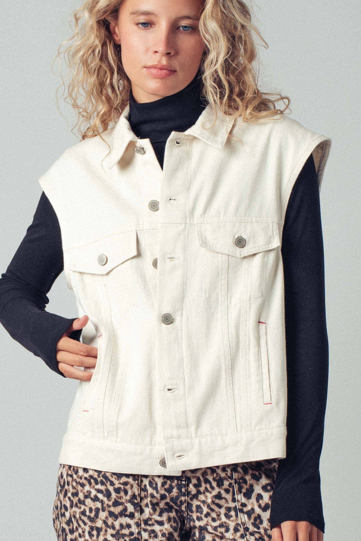 Ladies Vest | Denim | Western | Embroidered