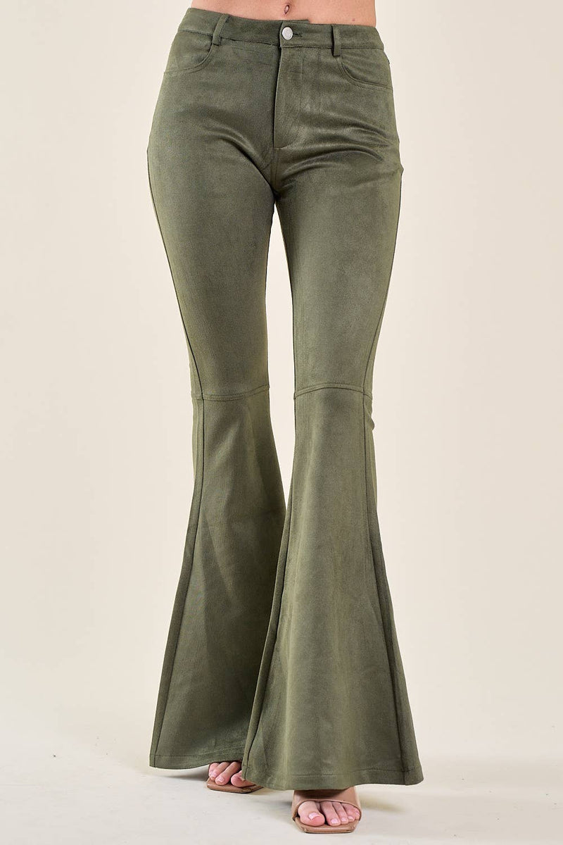 Pants| OLIVE FESTIVAL SUEDE BOOT CUT PANTS