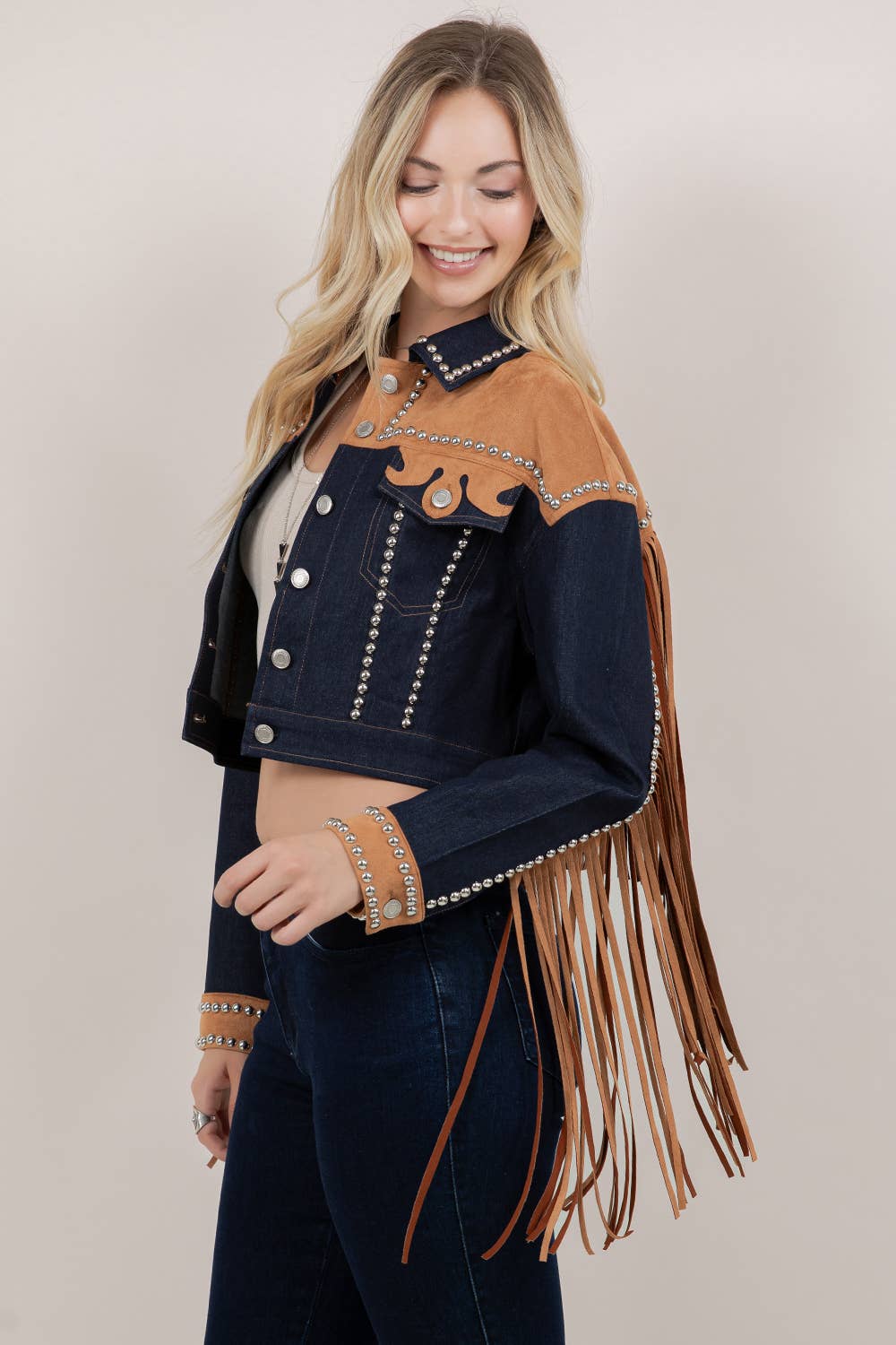 Ladies | Fringe | Studded | Jacket