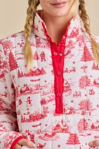 Jacket| Christmas Toile Printed |Quilted Jacket