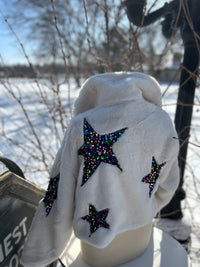 Ladies Coat| Faux Fur |Sequin Stars