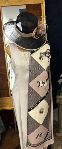 Ladies Scarf| Black & Tan| Equestrian