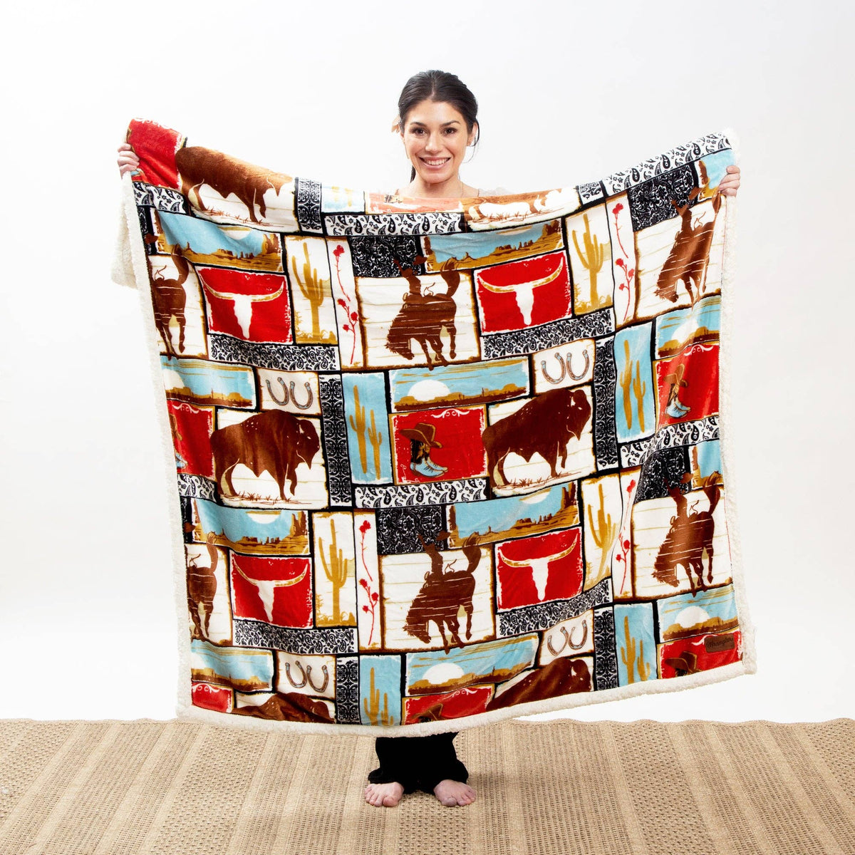 Wrangler® | Vintage | Western |  Plush |Sherpa Throw