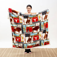 Wrangler® | Vintage | Western |  Plush |Sherpa Throw