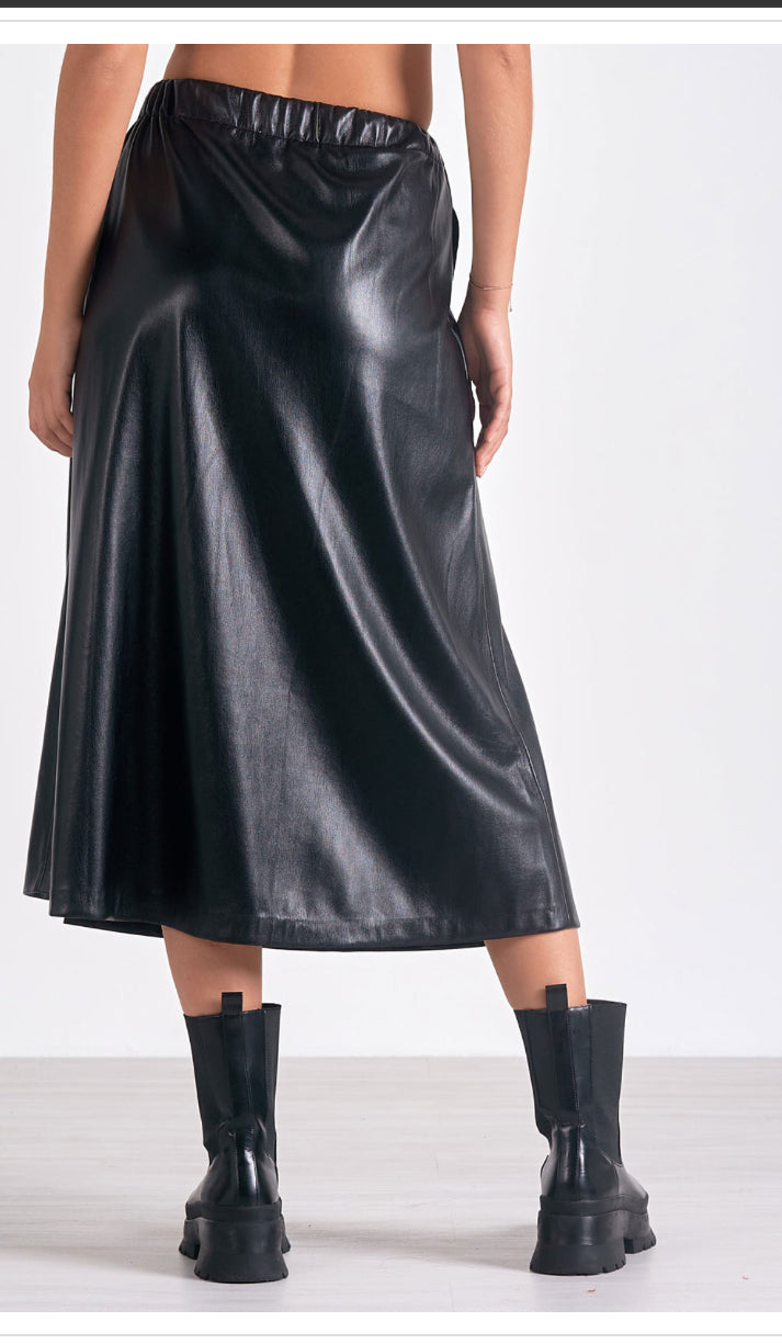 Ladies Skirt| Black Faux Leather