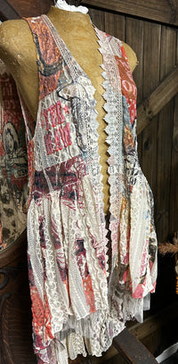Ladies Vest| Rodeo | Lace high low