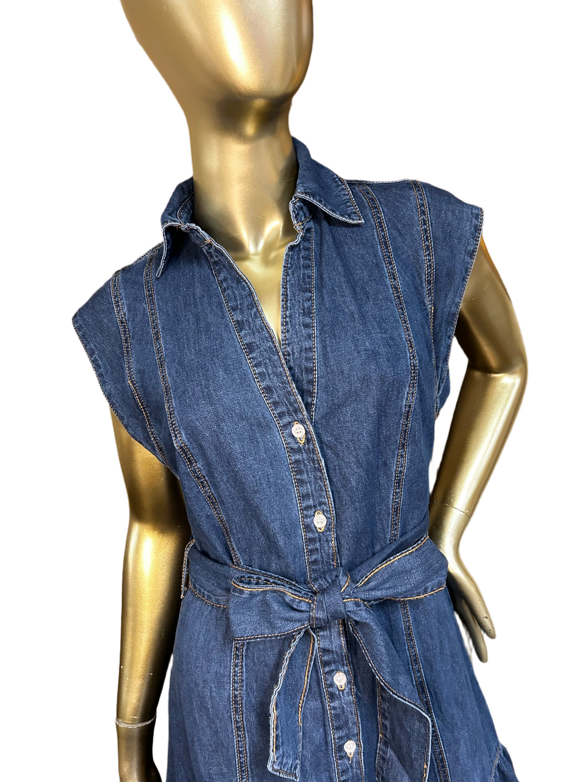 Denim Ladies Dress| Ruffle