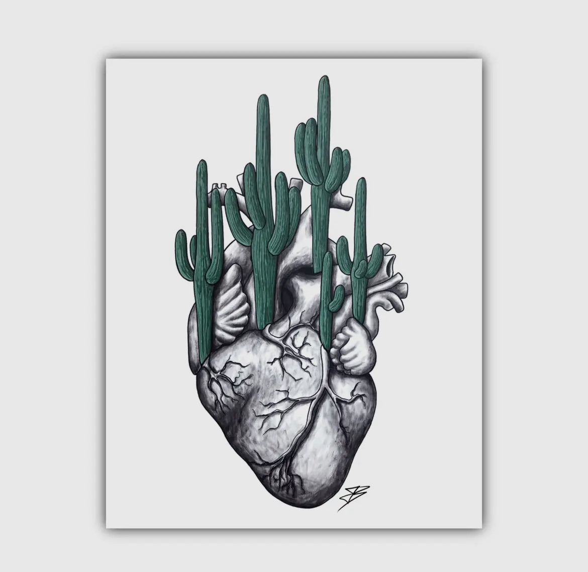 Paper Print | Cactus Heart| 8”x10”