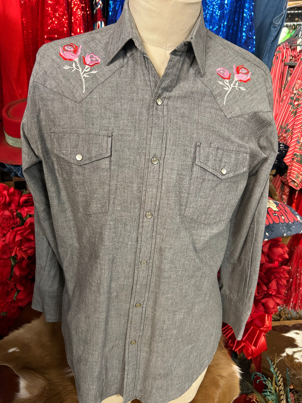 Vintage Western | Men’s |Gray Floral