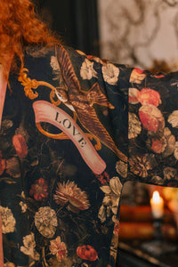 Kimono |Market of Stars|- Heart of Gold Pixie Duster Crop Kimono w/ Sacred Heart