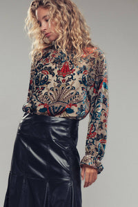 Ladies | Smocked | Blouse | Velvet