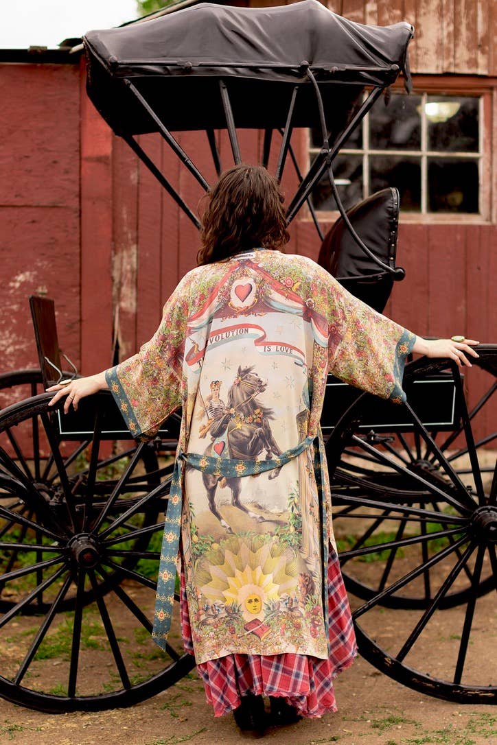 Kimono | Love Revolution Opera Duster Kimono Robe w/ horse & florals