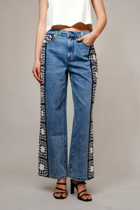 Blue Jeans| Washed Side Crochet Denim