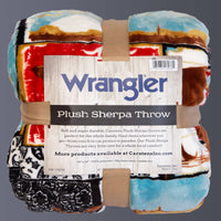 Wrangler® | Vintage | Western |  Plush |Sherpa Throw
