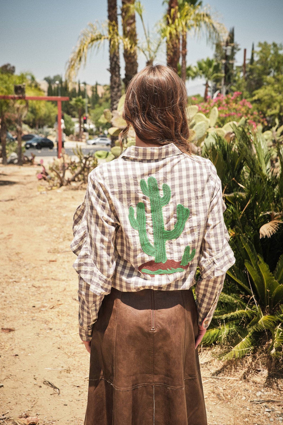 Ladies|Gingham |Embroidered |Western Snap |Blouse