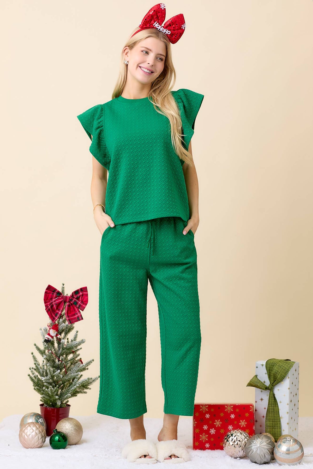 Culotte Knit Pants| Green