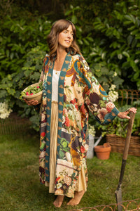 Kimono |Market of Stars| Stay Gold Opera Duster Kimono Robe w/ Rabbits Flowers & Bees
