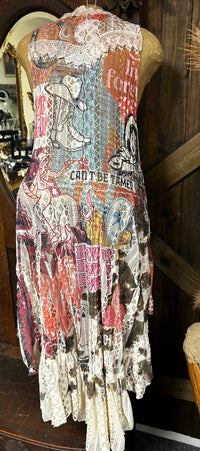 Ladies Vest| Rodeo | Lace high low