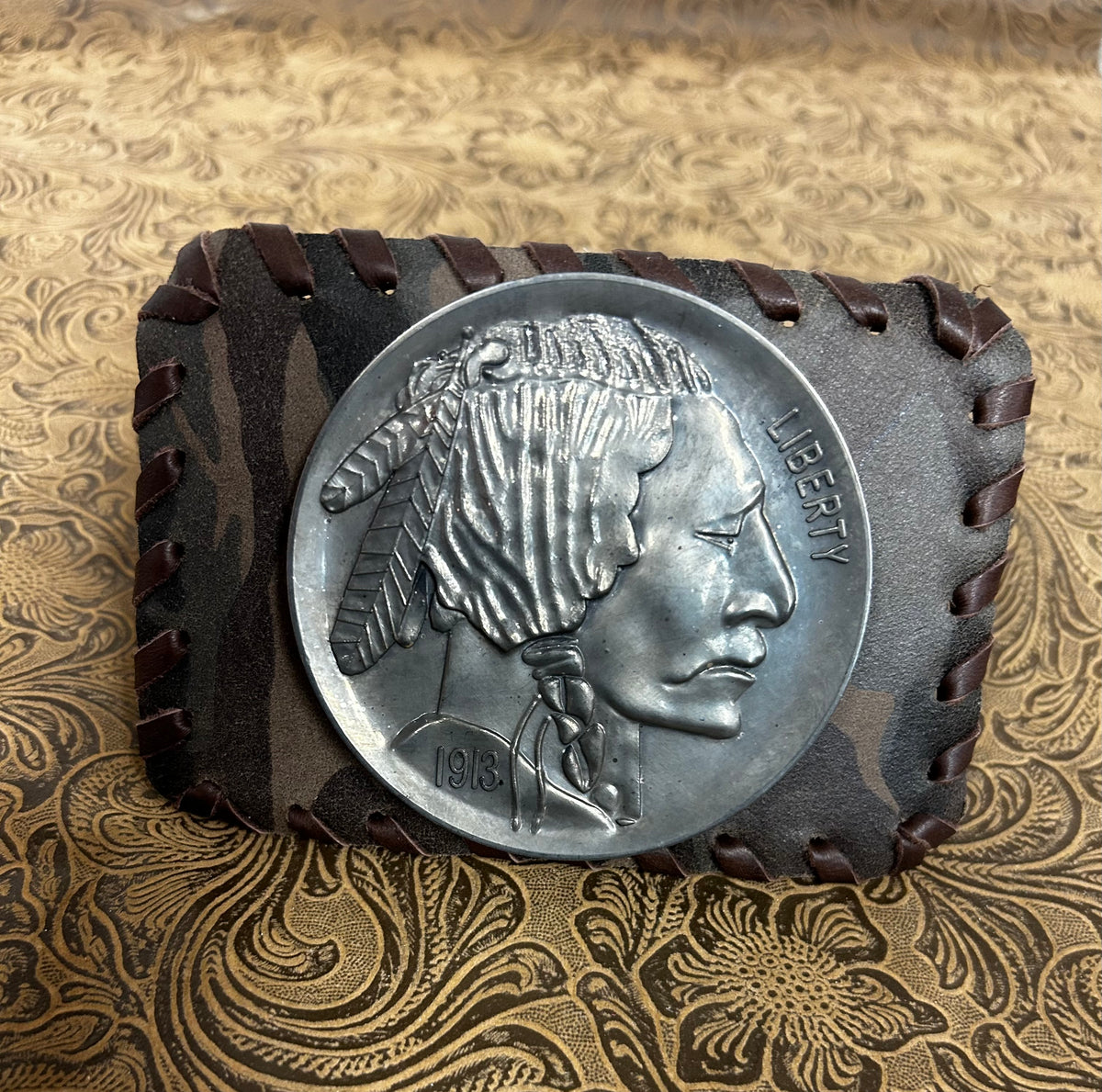 Belt Buckle| Indian head| cammo