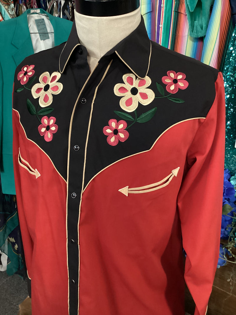 Vintage Ely| Floral | Black & Tan Collar