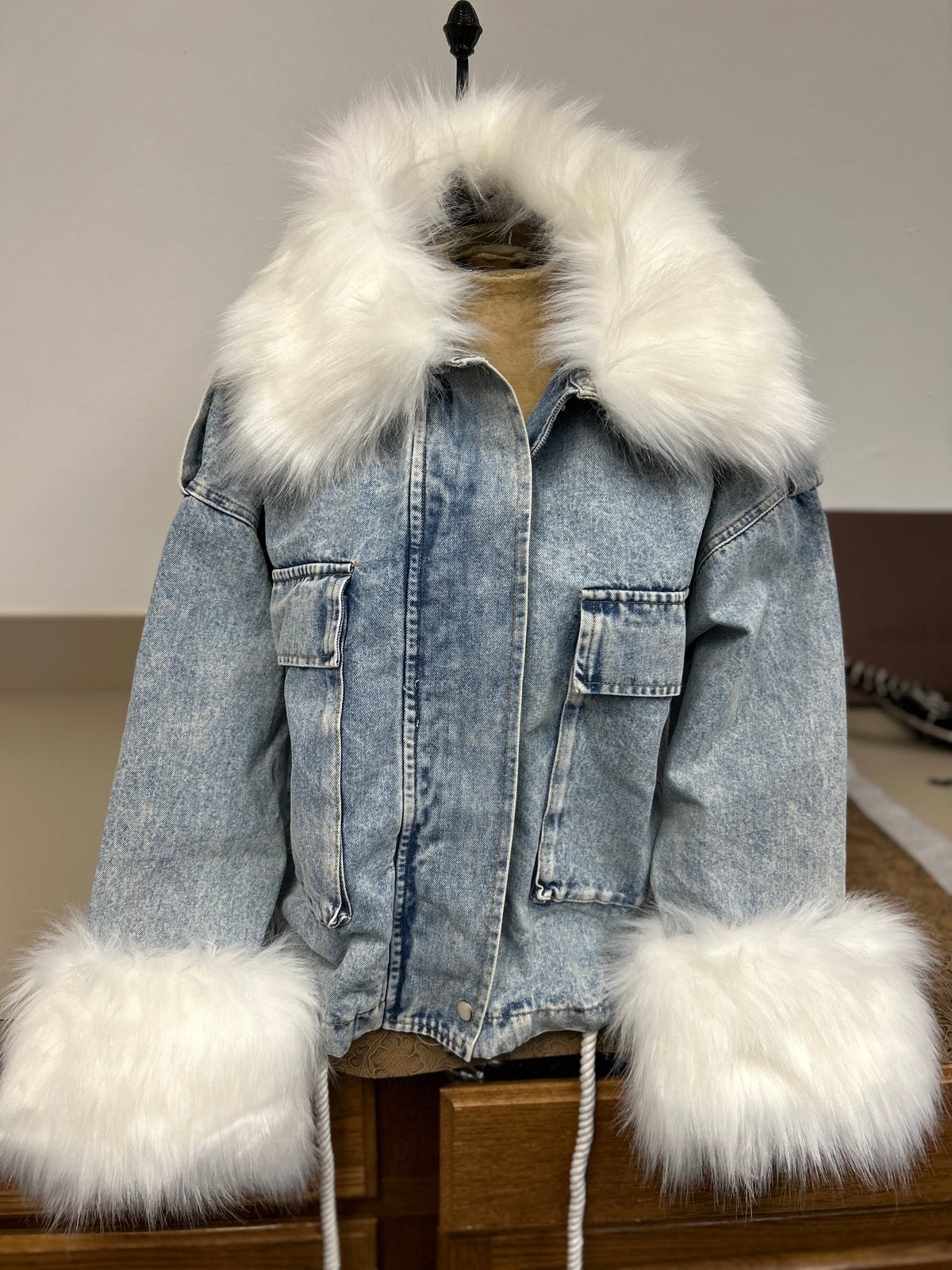 Ladies Jacket |Faux Fur |Cargo Denim